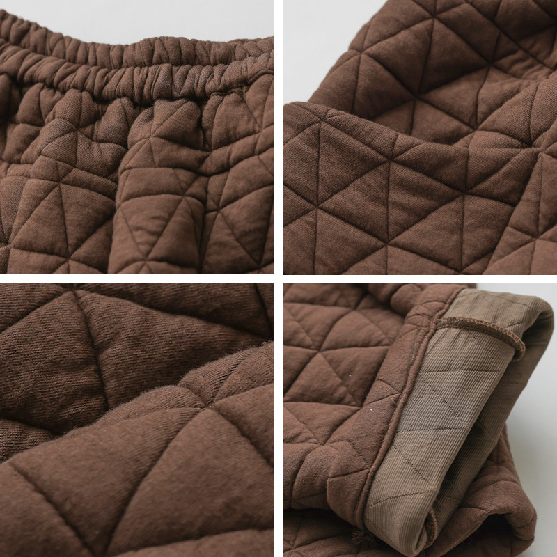 Pantaloni de damă harem căptuțiți cu vatelină, croi larg, stil literar-retro, 50-70% bumbac, toamnă 2023