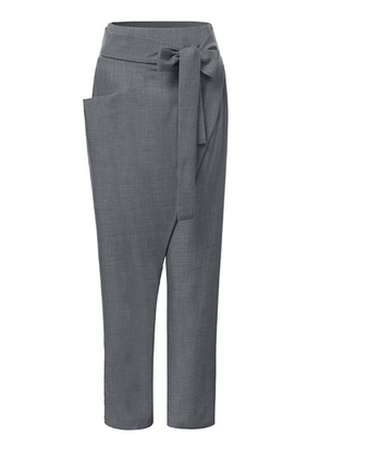 Женски ежедневни панталони с връзки, свободен силует, висока талия, панталони с къса дължина, полиестер-вискоза смес (≥95% полиестер), лято 2020