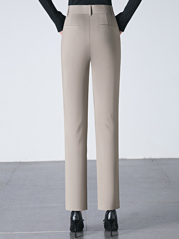 Дамски ежедневни панталони с прави крачоли от брокатен памук, съдържащ найлон и вискоза, висока талия, висока еластичност, есен 2025