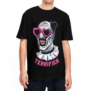 Μπλουζάκι με εκτύπωση Terrifier Art The Clown Heart Glasses, βαμβάκι, κοντά μανίκια, αναπνεύσιμο, για ενήλικες άνδρες