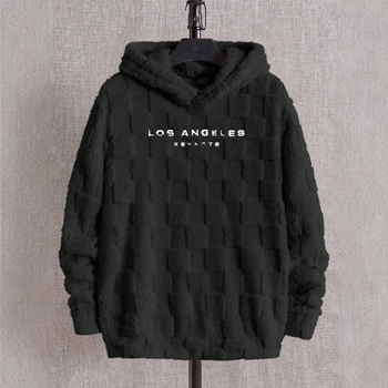 Худи пуловер суитшърт с качулка, свободен силует, полар флийс (96% полиестер), странични джобове, бродерия