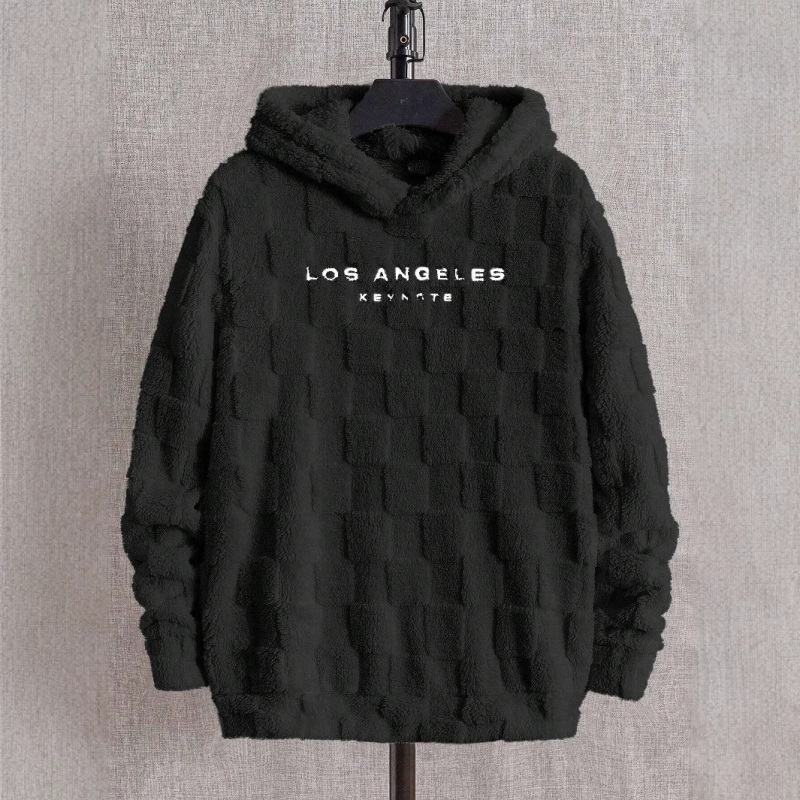 Hoodie s kapuljačom, ležeran kroj, polarni flis 96% poliestera, bočni džepovi, izšiven detalj