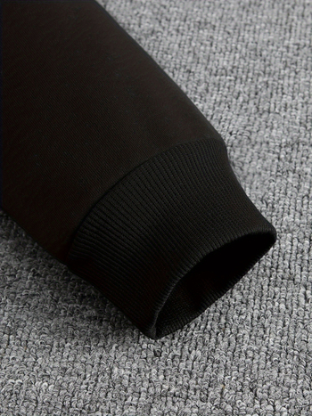 Мъжки качулен пуловер-свитшърт с джоб и връзки, 96% полиестер, нормална дебелина, четири сезона