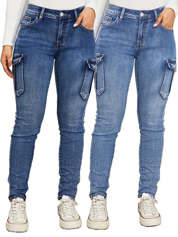 Domo fish blugi denim talie medie, fermoar, croială slim, 95% bumbac