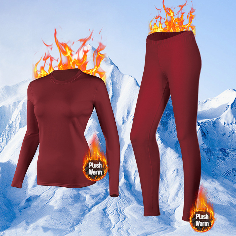 Set sportiv pentru femei, cu căptușeală din fleece pentru iarnă, rezistent la vânt, uscare rapidă, absorbția umezelii