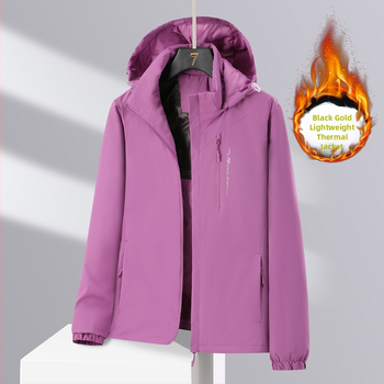 Χειμερινό μπουφάν με γέμισμα από βαμβάκι και γραφένιο, κουκούλα, χαλαρή γραμμή, μονόμπροστο