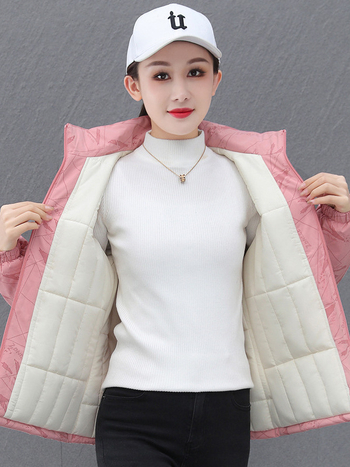 Γυναικείο παλτό με γέμιση από down-βαμβάκι, κουκούλα, κανονικού μήκους, φερμουάρ, εξωτερικό ύφασμα πολυεστέρα