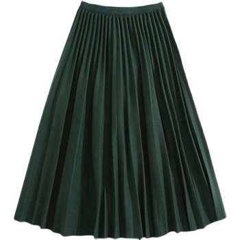 Πλισέ φούστα από μαλλί, ψηλή μέση, μεσαίου μήκους, 95%+ κύριο ύφασμα, μικροελαστικότητα, Χειμώνας 2024