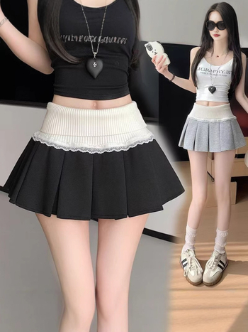 Plisirana kratka suknja, jednobojna, 95% poliester, mikroelastičnost, ljeto 2025