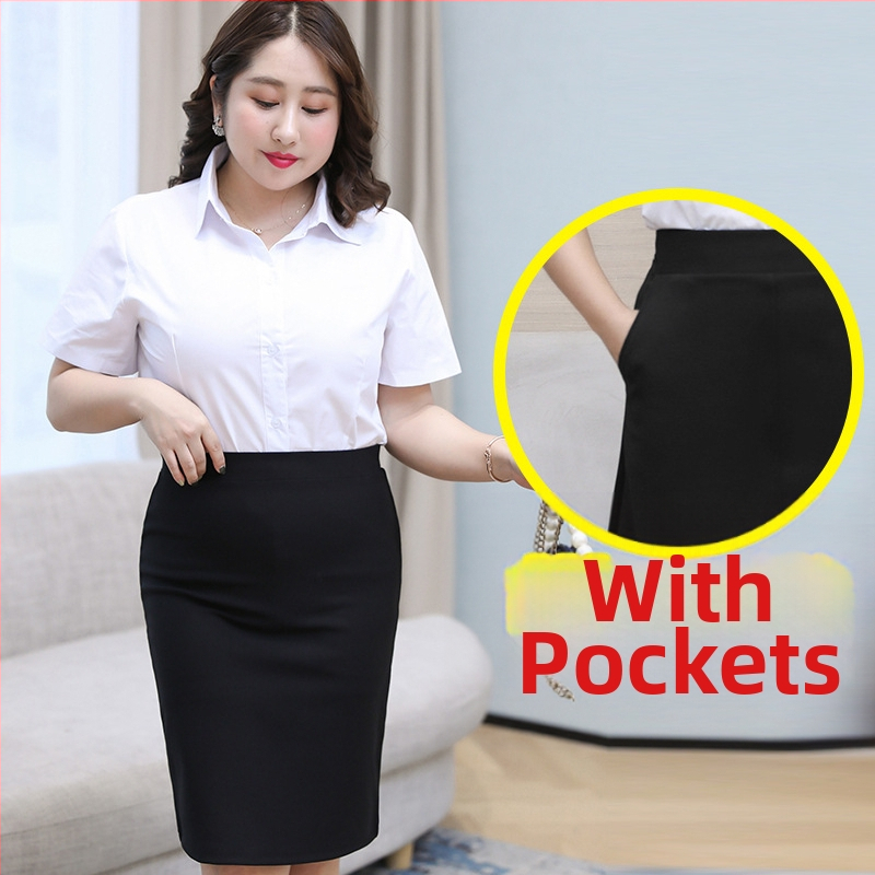 Magas derekú midi szoknya, egyszínű, anyaga nylon/spandex, számítógépes lapos kötésben készült