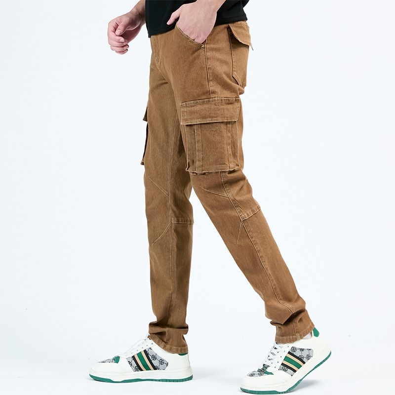 Férfi farmerok, szűk fazon, oldalzsebes több rekesz, középmagas derekú, 90% pamut