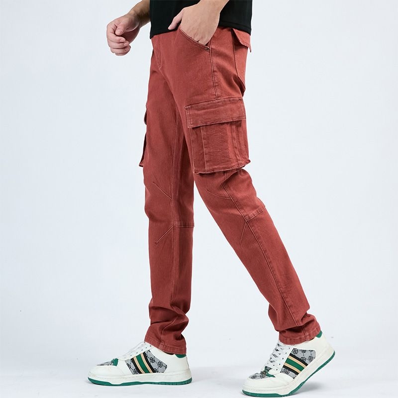 Férfi farmerok, szűk fazon, oldalzsebes több rekesz, középmagas derekú, 90% pamut