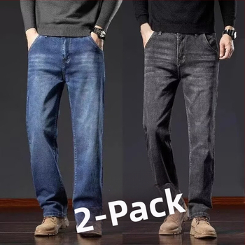 Мъжки дънки - прав крак, средна талия, младежки стил (модалова тъкан, микроеластичност, с цип, пролет 2025)