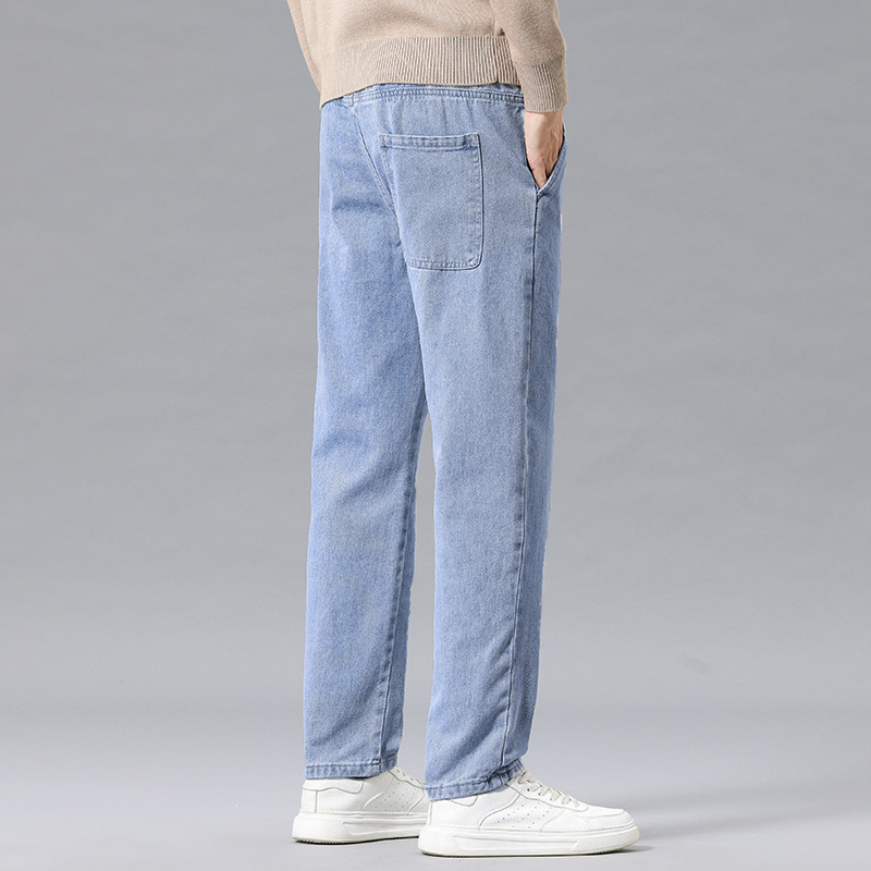 Unisex traperice ravnog kroja, srednji pojas, jacquard tkanina, 92% pamuk, kamen pranje