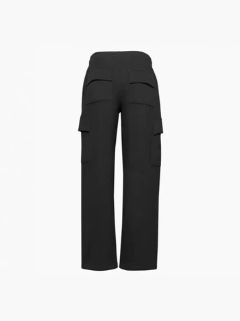 Γυναικείοι ελαστικοί παντελόνες με ψηλή μέση και φαρδύ κόψιμο, 3/4 μήκος, χαλαρή εφαρμογή, πολυεστερική πλεκτή ύφανση, φθινόπωρο–χειμώνας