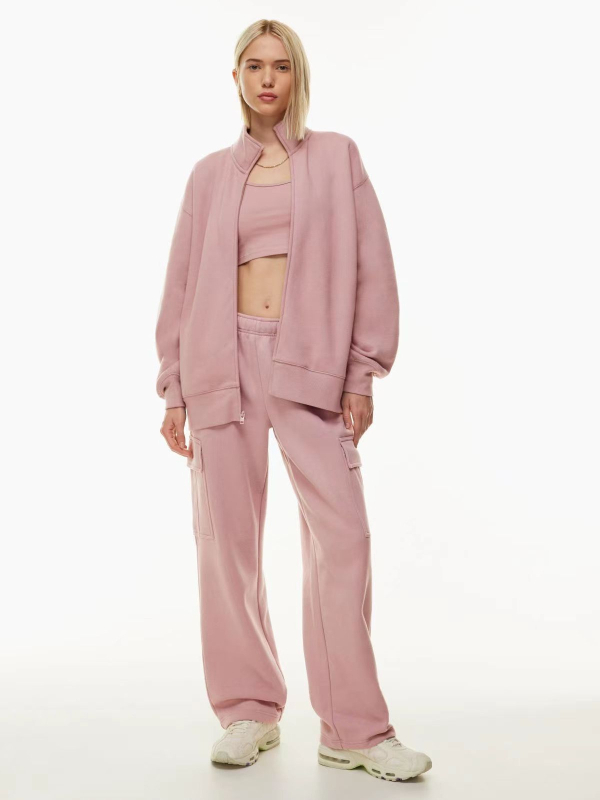 Pantaloni femei talie înaltă elastici, croială largă, 3/4 lungime, croială lejeră, poliester tricot, toamnă-iarnă