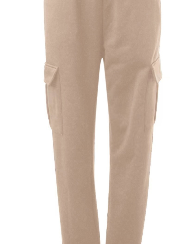 Pantaloni femei talie înaltă elastici, croială largă, 3/4 lungime, croială lejeră, poliester tricot, toamnă-iarnă