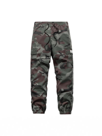 Ανδρικά κακοκαιρινά παντελόνια εργασίας εξωτερικού χώρου με καμουφλάζ, πολυεστέρας, ίσια γραμμή, μεσαίας μέσης, με ζώνη, πολλές τσέπες