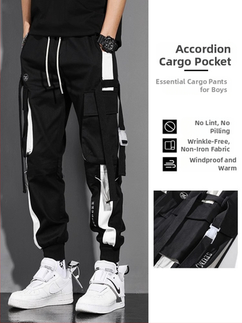 Ανδρικά παντελόνια εργασίας, χαλαρή γραμμή, μεσαία μέση, 100% βαμβάκι