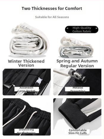 Ανδρικά παντελόνια εργασίας, χαλαρή γραμμή, μεσαία μέση, 100% βαμβάκι