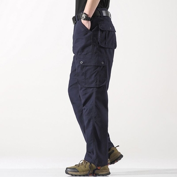 Ανδρικά παντελόνια φθινοπωρινά – χαλαρή ίσια γραμμή, μεσαία μέση, φερμουάρ, βαμβακερά παντελόνια εργασίας