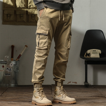 Muške radne hlače slim-fit, vojnozelene, duge, casual hlače, 320 g