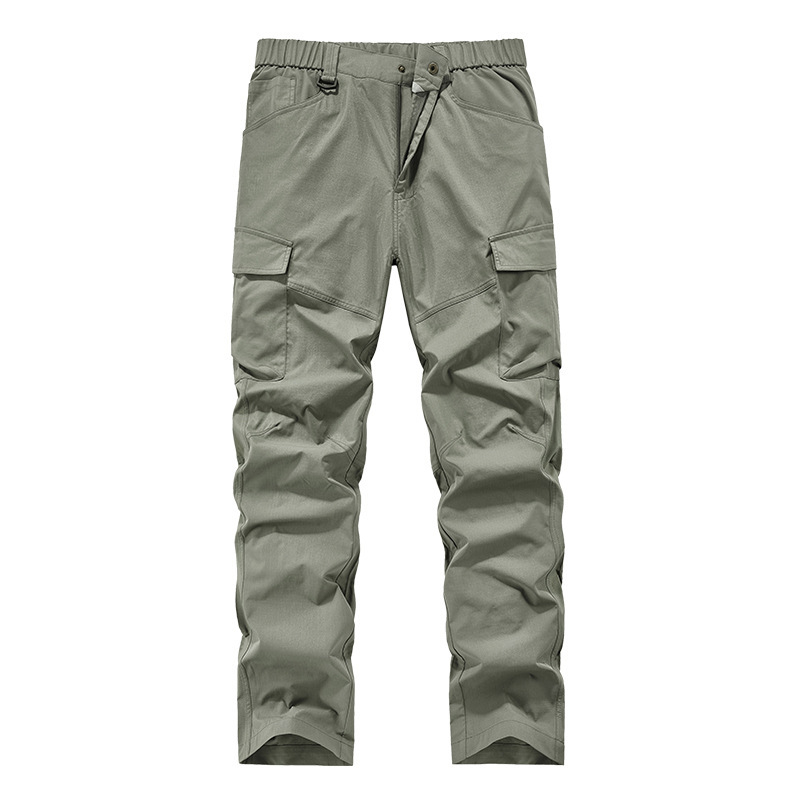 Pantaloni casual pentru bărbați, outdoor — respirabili, pentru drumeții și Activități tactice, croială dreaptă, talie medie, buzunare multiple
