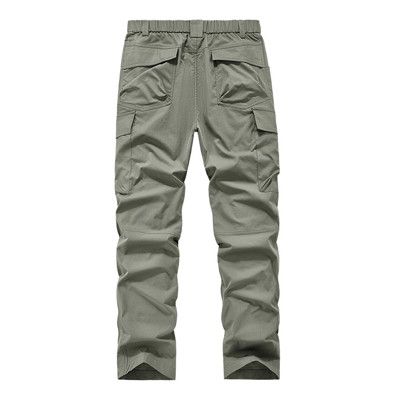 Pantaloni casual pentru bărbați, outdoor — respirabili, pentru drumeții și Activități tactice, croială dreaptă, talie medie, buzunare multiple
