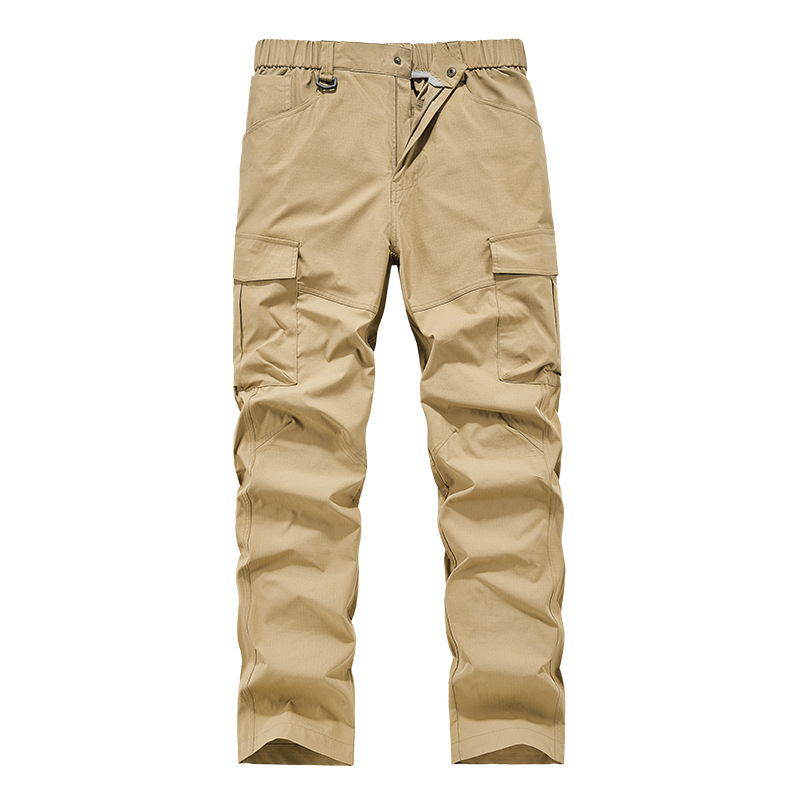 Pantaloni casual pentru bărbați, outdoor — respirabili, pentru drumeții și Activități tactice, croială dreaptă, talie medie, buzunare multiple