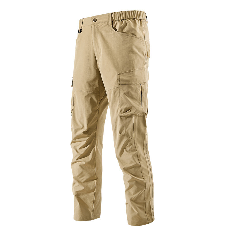 Pantaloni casual pentru bărbați, outdoor — respirabili, pentru drumeții și Activități tactice, croială dreaptă, talie medie, buzunare multiple