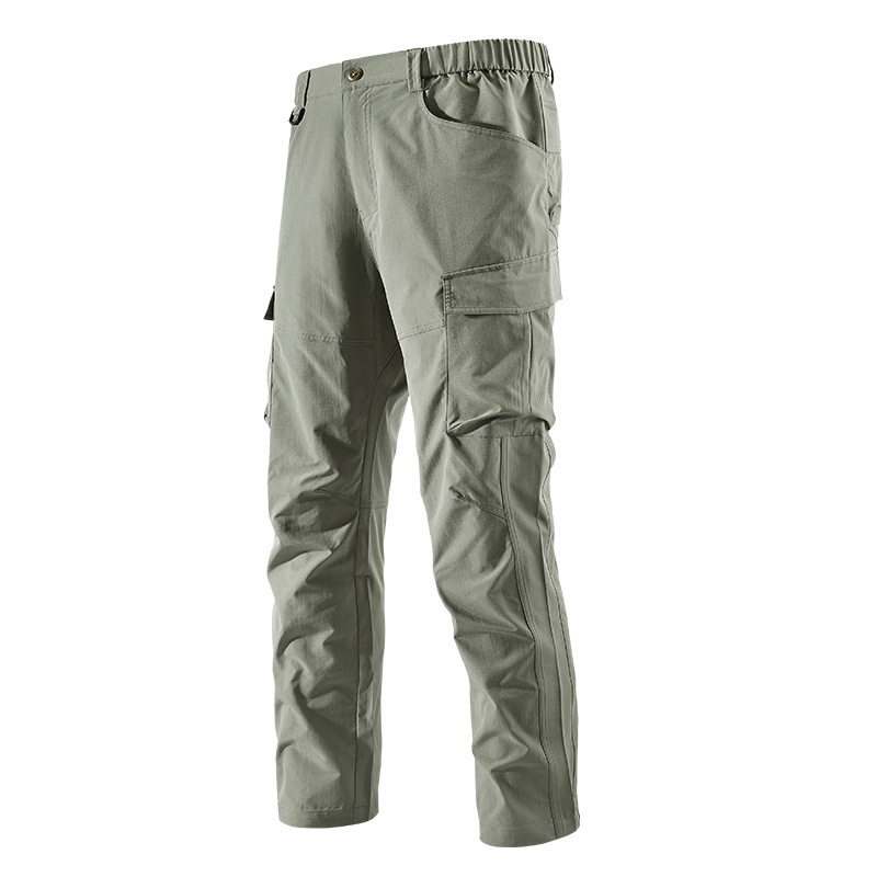 Pantaloni casual pentru bărbați, outdoor — respirabili, pentru drumeții și Activități tactice, croială dreaptă, talie medie, buzunare multiple