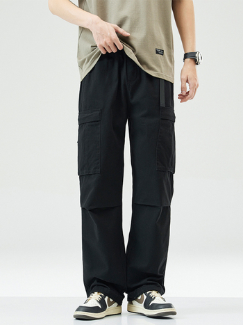 Ανδρικές παντελόνες από 100% βαμβάκι, ίσιο κόψιμο, μεσαία μέση, κλείσιμο με κορδόνι, αναπνέουν για όλες τις εποχές