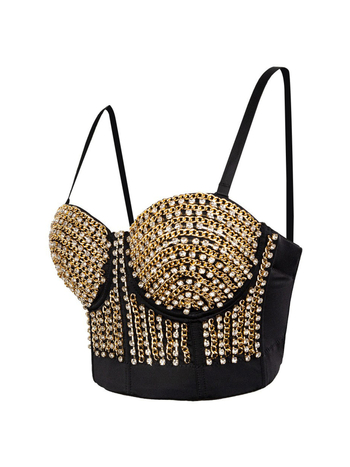 Hanwilder Sling στιλ Slim Fit κοντό camisole με σχέδιο αλυσίδας και αποσπώμενες ιμάντες