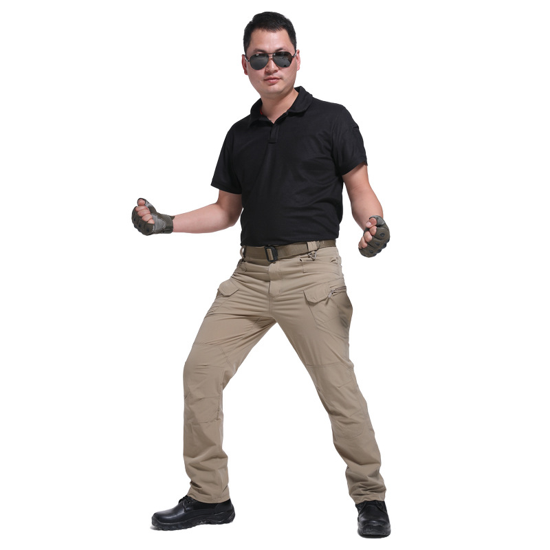 IX7 pantaloni tactici ușori, uscare rapidă pentru bărbați, material nylon-elastan (90% nylon, 10% elastan), potriviți pentru alergare și ciclism, sezoane: vară, primăvară, toamnă