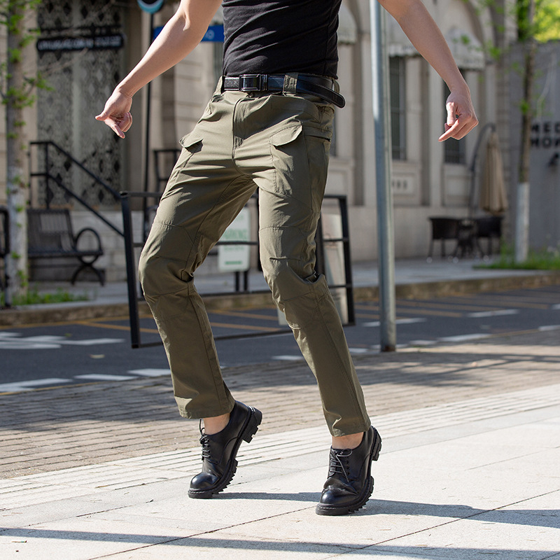 IX7 pantaloni tactici ușori, uscare rapidă pentru bărbați, material nylon-elastan (90% nylon, 10% elastan), potriviți pentru alergare și ciclism, sezoane: vară, primăvară, toamnă