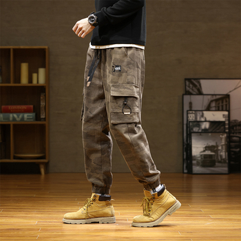 Άνδρικά παντελόνια εργασίας για ορεινό κάμπινγκ – φαρδιά γραμμή, μεσαία μέση, με ζώνη, 100% βαμβάκι