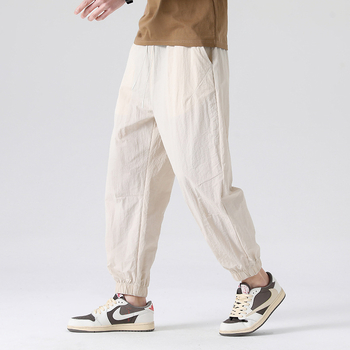 Κορεατικού στυλ φαρδιά ναϊλον μακριά παντελόνια μεσαίας μέσης