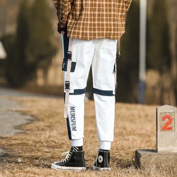 Ανδρικά αθλητικά παντελόνια σε κορεατικό στυλ, χαλαρή γραμμή, χαμηλή μέση, ελαστικό ύφασμα, τεσσάρων εποχών