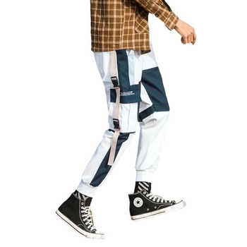 Ανδρικά αθλητικά παντελόνια σε κορεατικό στυλ, χαλαρή γραμμή, χαμηλή μέση, ελαστικό ύφασμα, τεσσάρων εποχών