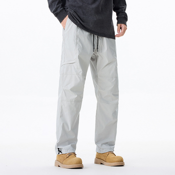 Ανδρικά παντελόνια εργασίας-καθημερινά, αδιάβροχα, ίσιο παντελόνι, υψηλή μέση, κλείσιμο με φερμουάρ