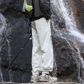 Ανδρικά παντελόνια πεζοπορίας για εξωτερικούς χώρους, χαλαρή εφαρμογή, αδιάβροχα και ανθεκτικά στον άνεμο, τεσσάρων εποχών, ύφασμα πολυεστέρα με LYCRA.