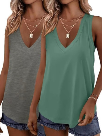Γυναικείο τοπ χωρίς μανίκια με V-λαιμό, άνετη γραμμή, μήκος 50–65 εκ., πολυεστέρας με σπάντεξ, άνοιξη 2025, στυλ ιαπωνο-κορεατικό casual