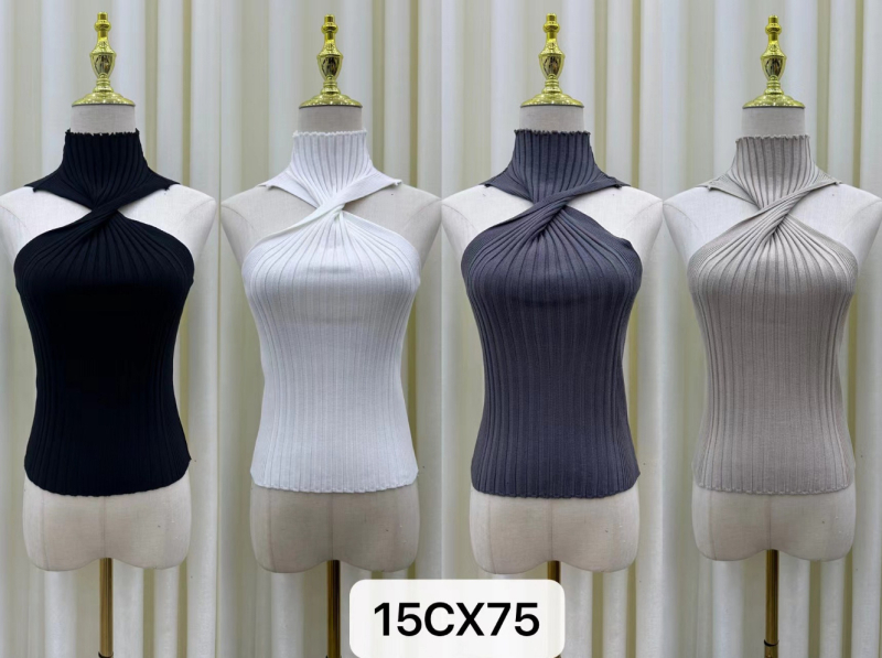 Tricou fără mâneci din poliester mercerizat, croială Slim, guler rotund, conținut poliester 30-50%, vară 2024