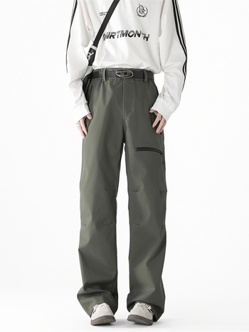 Ανδρικά παντελόνια εργασίας με αδιάβροχο soft-shell για ορεινές εξορμήσεις, ίσια γραμμή, φερμουάρ εμπρός, 100% πολυεστέρας, διαπνοή, αδιάβροχα, ανθεκτικά στη φθορά