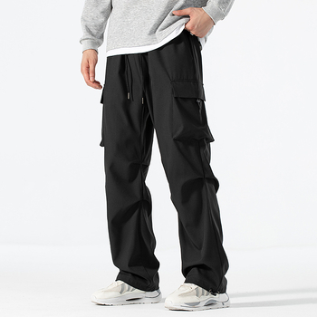 Unisex αδιάβροτα cargo παντελόνια σε στυλ παρα parachutist, ίσια γραμμή, μεσαία μέση, ύφασμα πολυεστέρα