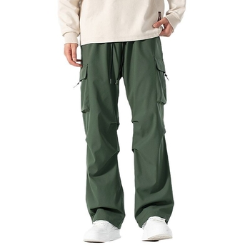 Unisex αδιάβροτα cargo παντελόνια σε στυλ παρα parachutist, ίσια γραμμή, μεσαία μέση, ύφασμα πολυεστέρα