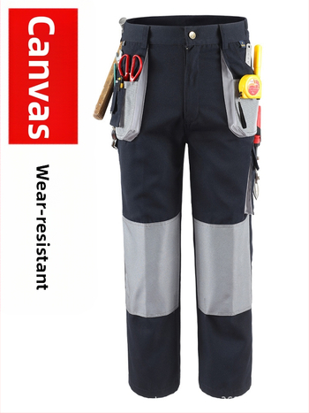 Tööpüksid kanvasist mitmekülgsete taskutega, puuvillaseguga, vastupidavad kulumise vastu, niiskust juhtivad