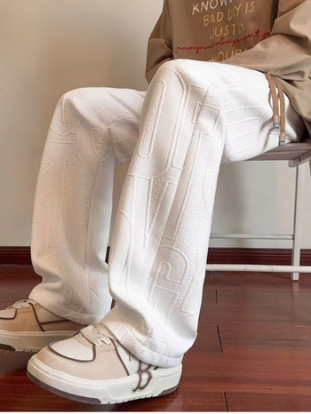 Ανδρικά casual παντελόνια, ίσια γραμμή, μεσαία μέση, κλείσιμο με κορδόνι, μίξη βαμβάκι-πολυεστέρα, μονόχρωμα