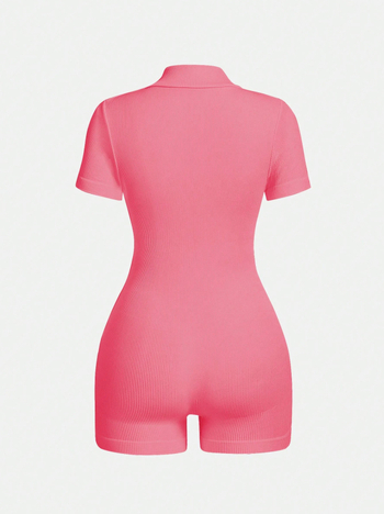 Γυναικείο ρούχο γιόγκα για καλοκαίρι με φερμουάρ - γρήγορα αποξηνόμενο νάιλον, εφαρμογή που ανυψώνει τους γλουτούς, ύφανση νάιλον/nylon - Άνοιξη 2025