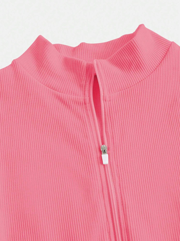 Γυναικείο ρούχο γιόγκα για καλοκαίρι με φερμουάρ - γρήγορα αποξηνόμενο νάιλον, εφαρμογή που ανυψώνει τους γλουτούς, ύφανση νάιλον/nylon - Άνοιξη 2025